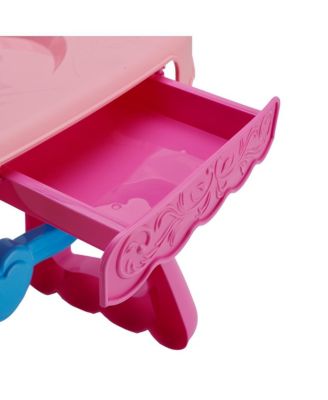 Toddler Vanity Set, Light-Up Mirror with Music, Stool & 29 Pretend Play Accessories