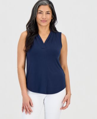 Petite Sleeveless V-Neck Top