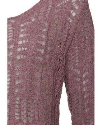 Women's Scoop Neck Open Knit Pullover Sweater