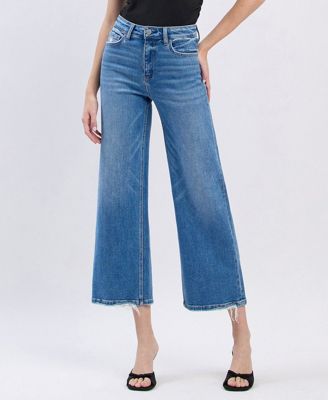 Women's High Rise Crop Wide Leg Jeans