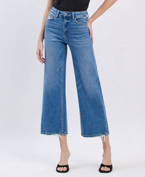 Женские джинсы Flying Monkey High Rise Crop Wide Leg, цвет: Синий