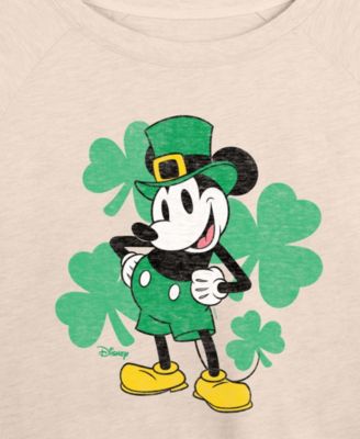 Plus Size Disney St. Patrick's Day Leprechaun Mickey Graphic Crewneck T-Shirt