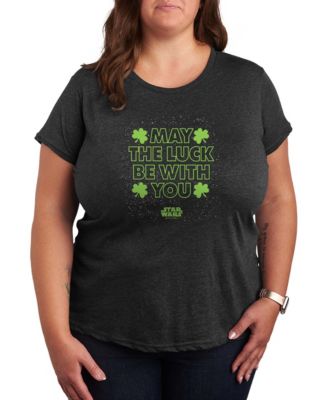 Plus Size Star Wars St. Patrick's Day May the Luck Be with You Graphic T-Shirt