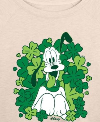 Plus Size Disney St. Patrick's Day Pluto Shamrocks Long-Sleeve Sweatshirt