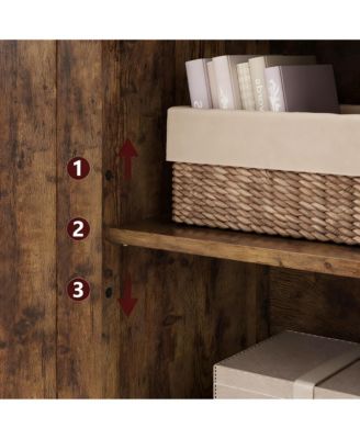 4-Door Bathroom Cabinet with Adjustable Shelves for Kitchen or Living Room