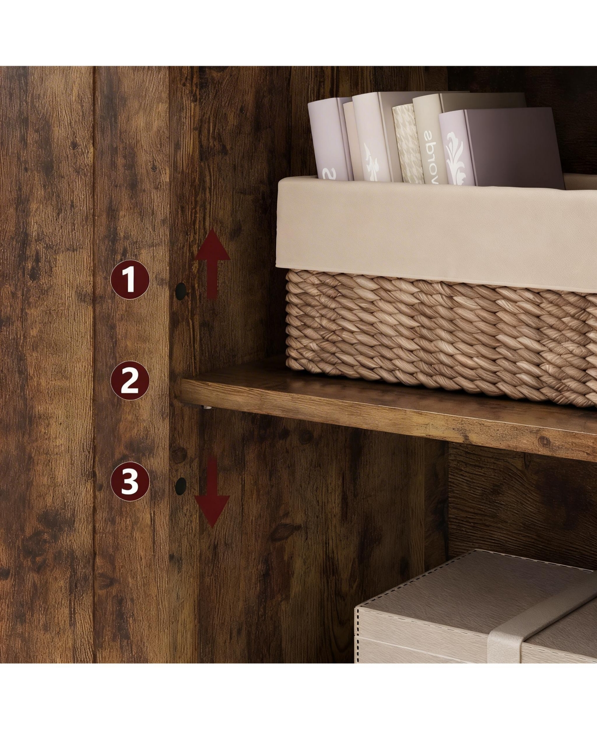 Yigii 4-Door Bathroom Cabinet with Adjustable Shelves for Kitchen or Living Room