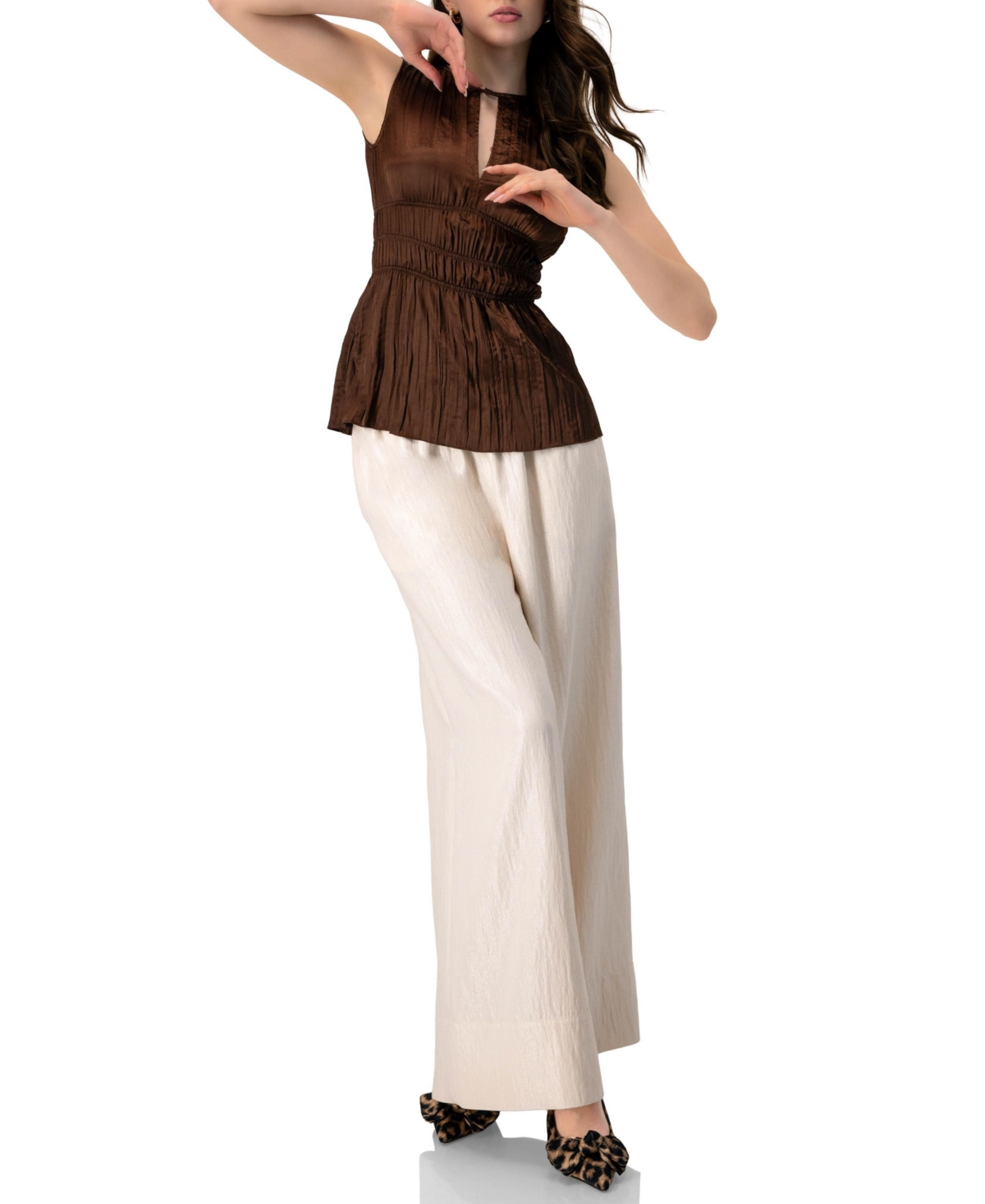 Ivonne Women's High-Waisted Wide-Leg Trousers