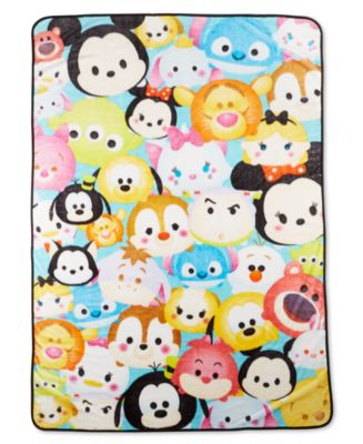 Disney s Tsum Tsum Teal Stacks Throw Blanket Macy s