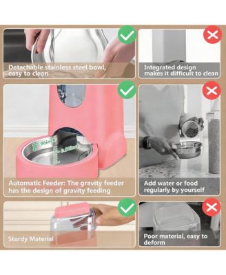 Automatic Pet Feeder & Water Dispenser for Small Medium Dogs Cats