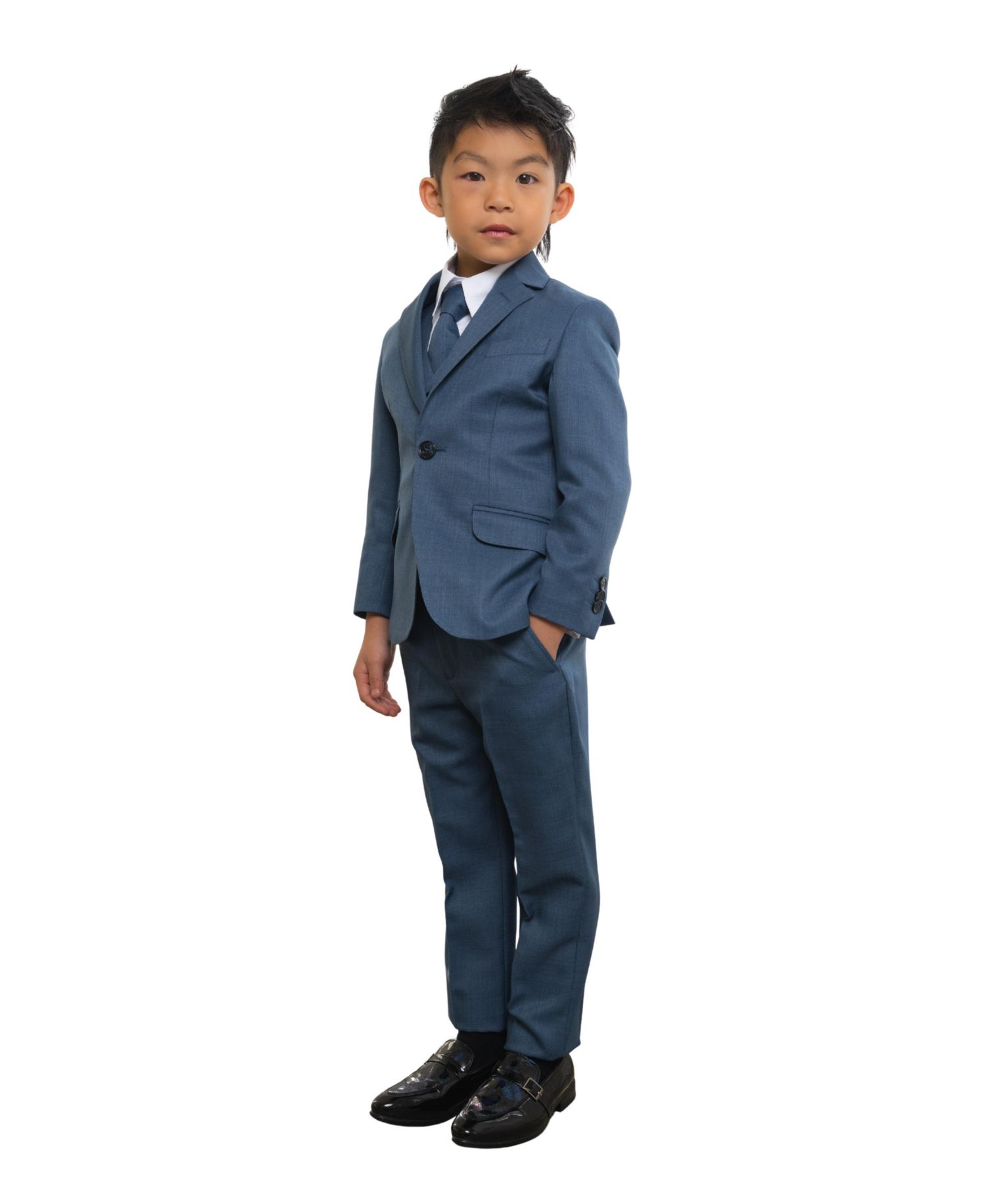 Toddler Boys Osiris Slim Fit 5-Piece Shirt, Tie, Jacket, Vest and Pants Suit Set