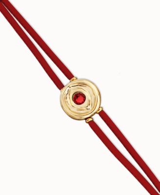 Red Leather Eye Bracelet