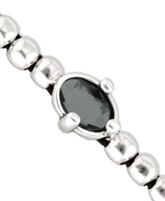 Gray Faceted Crystals Elastic Bracelet