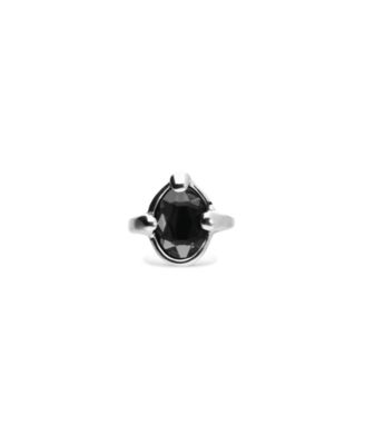 Gray Faceted Crystal Ring
