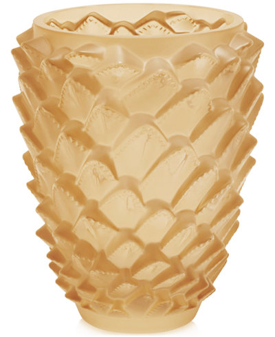 Lalique Gold Luster Agave Vase