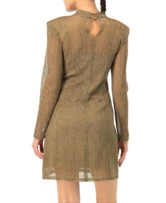 Women's Short A-Line Dress with Long Sleeves