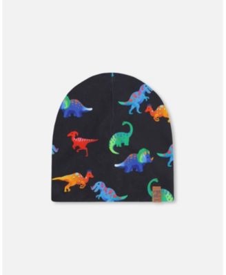 Baby Boys Stretch Jersey Beanie Dinosaur Print