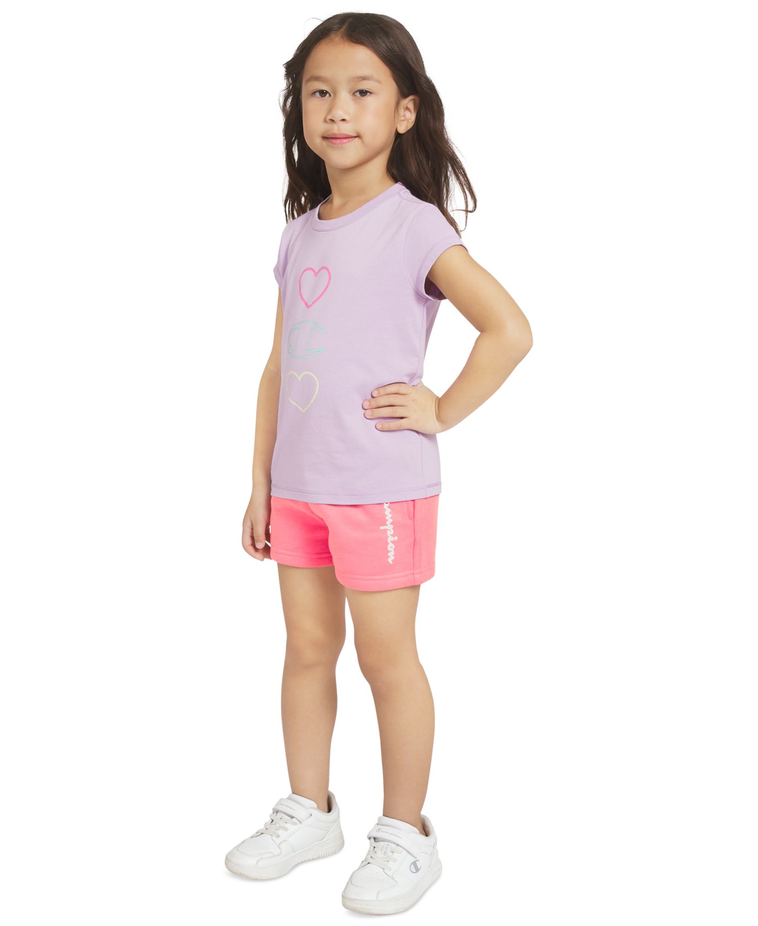 Girls' 4-6X Logo T-Shirt, Zip-Up Hoodie and Shorts, 3-Piece Set