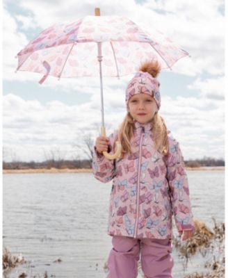 Girl's Umbrella Butterfly Print