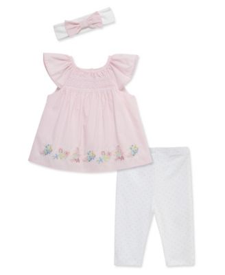 Baby Girls' Posies-Themed Tunic, Leggings and Headband, 3-Piece Set