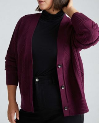 Plus Size Cable Knit Cardigan