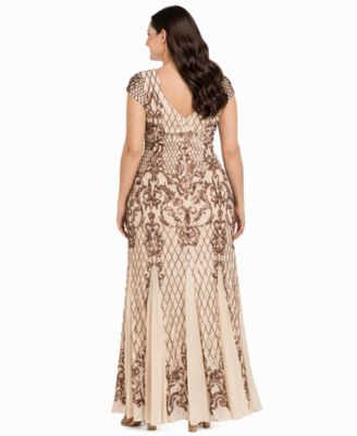 Plus Size Sequin Embellished Ball Gown