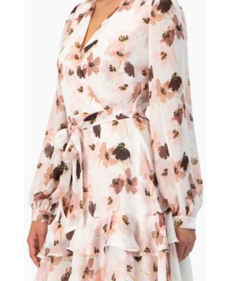 Women's Ruffled Skirt Short Floral Print Dress