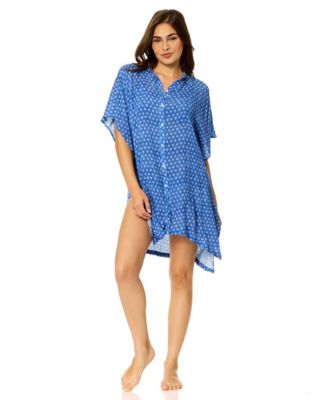 Women's Vacay Button Front Cover-Up Dress