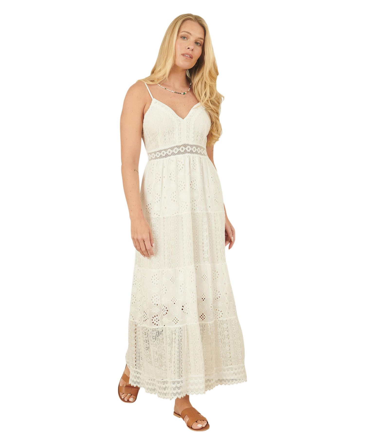 Women's Ruched Back Tiered Maxi Dress