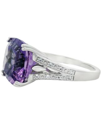 Amethyst (6.50 ct. t.w.) & White Topaz (0.08 ct. t.w.) Ring in Sterling Silver