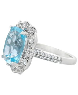 Sky Blue Topaz (6.35 ct. t.w.) & White Topaz (0.70 ct. t.w.) Ring in Sterling Silver
