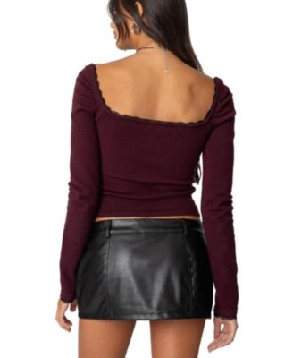 Women's Ansley Lacey Cable Knit Top