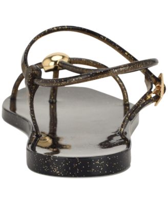 Women's Shells Jelly Ornamented Strappy Flat Sandals