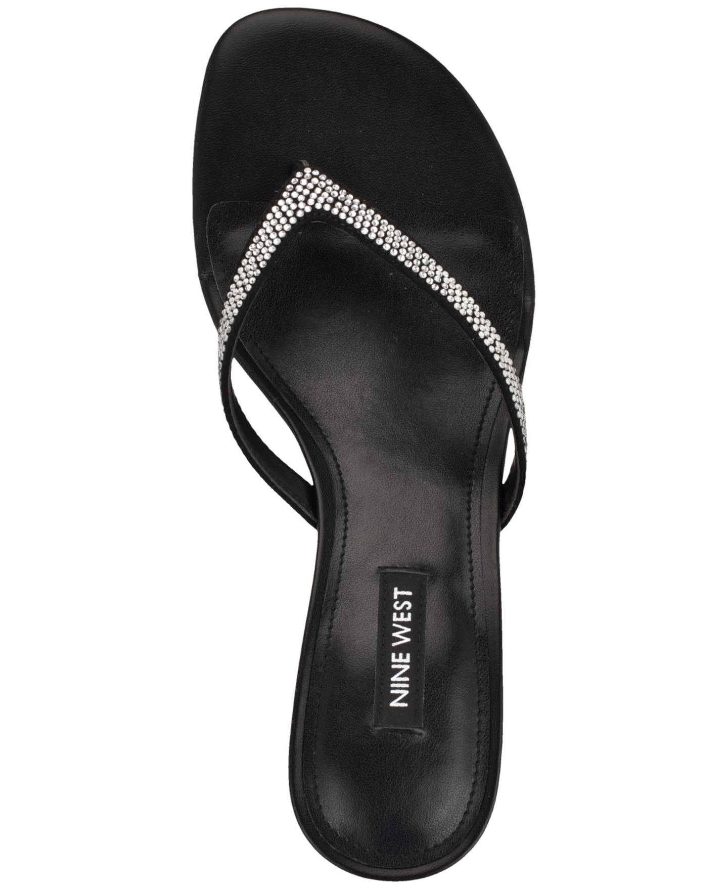 Женские сандалии Nine West Cruise Thong Kitten Heel Dress Sandals, цвет: Чёрный — фото 4