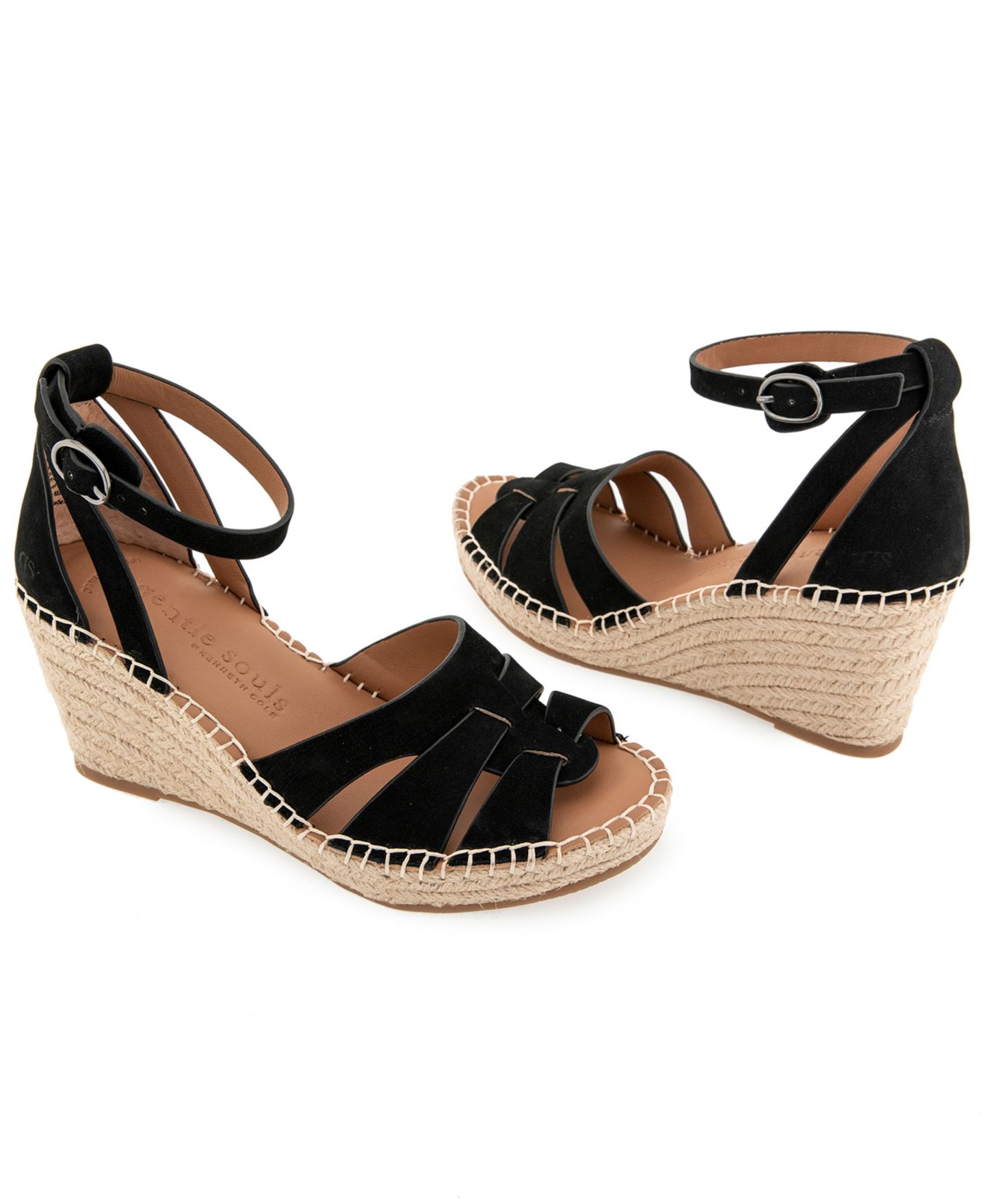 Женские сандалии Gentle Souls Coolie Espadrille Wedge, цвет: Чёрный нубуковый — фото 6