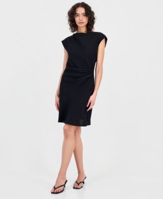 Women's Boat-Neck Cap-Sleeve Sheath Dress