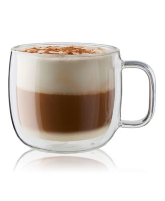 Sorrento Plus Cappuccino Glass Mugs, Set of 2