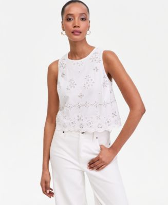 I.N.C. International Concepts Women's Crystal Embellished Eyelet