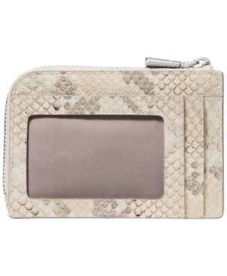Snake Embossed Zip Card Case