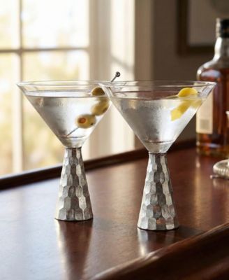 Daphne Silver Martini Glasses, Set of 2