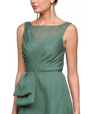 Women's Boat Neck Carey Organza Gown