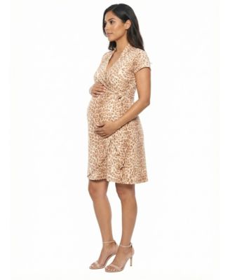 Women's and Plus Size Maternity Knee Length Wrap Dress