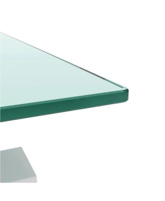  Rectangle Glass Coffee Table, Clear, Modern Side Center Table