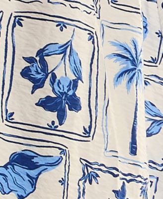 Women's V-Neck Printed Midi Dress