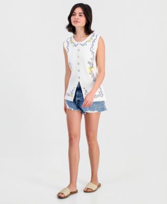 Driftwood Women's Deanna Limoncello Crewneck Knit Vest - Macy's