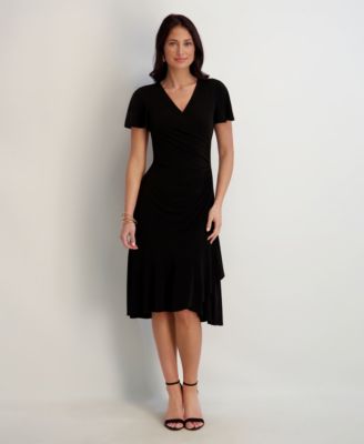 Flutter-Sleeve Midi Dress