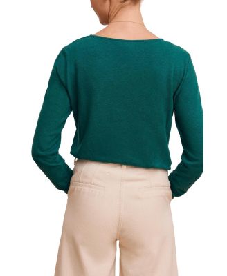 Women's Linen Blend Long Sleeve Top