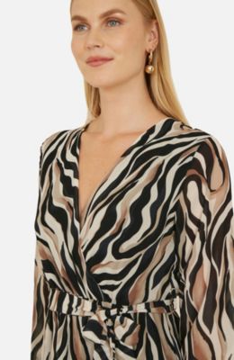 Women's Animal Swirl Midi Wrap Dress