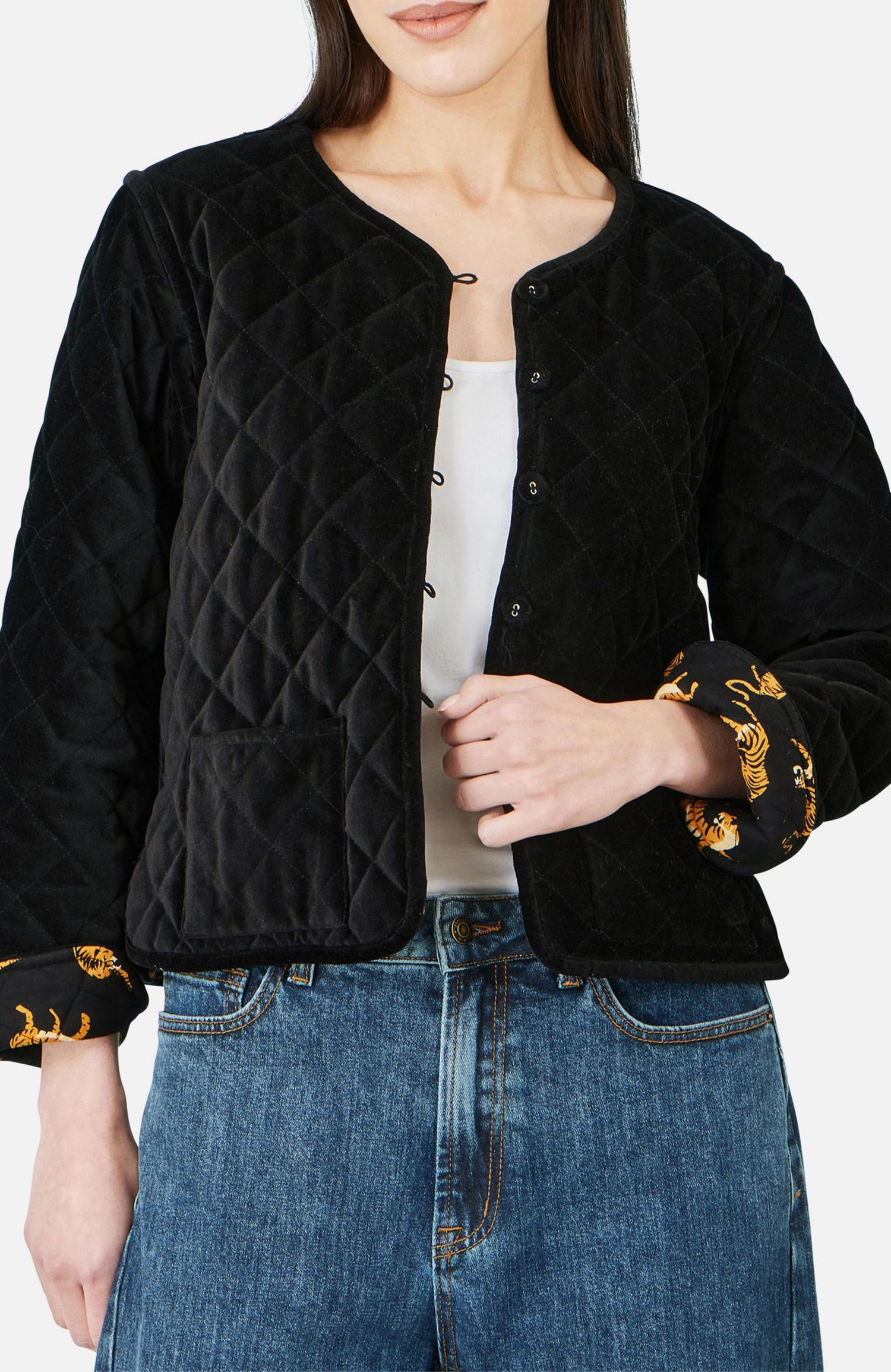 Women's Jacket With Reversible Leopard Lining