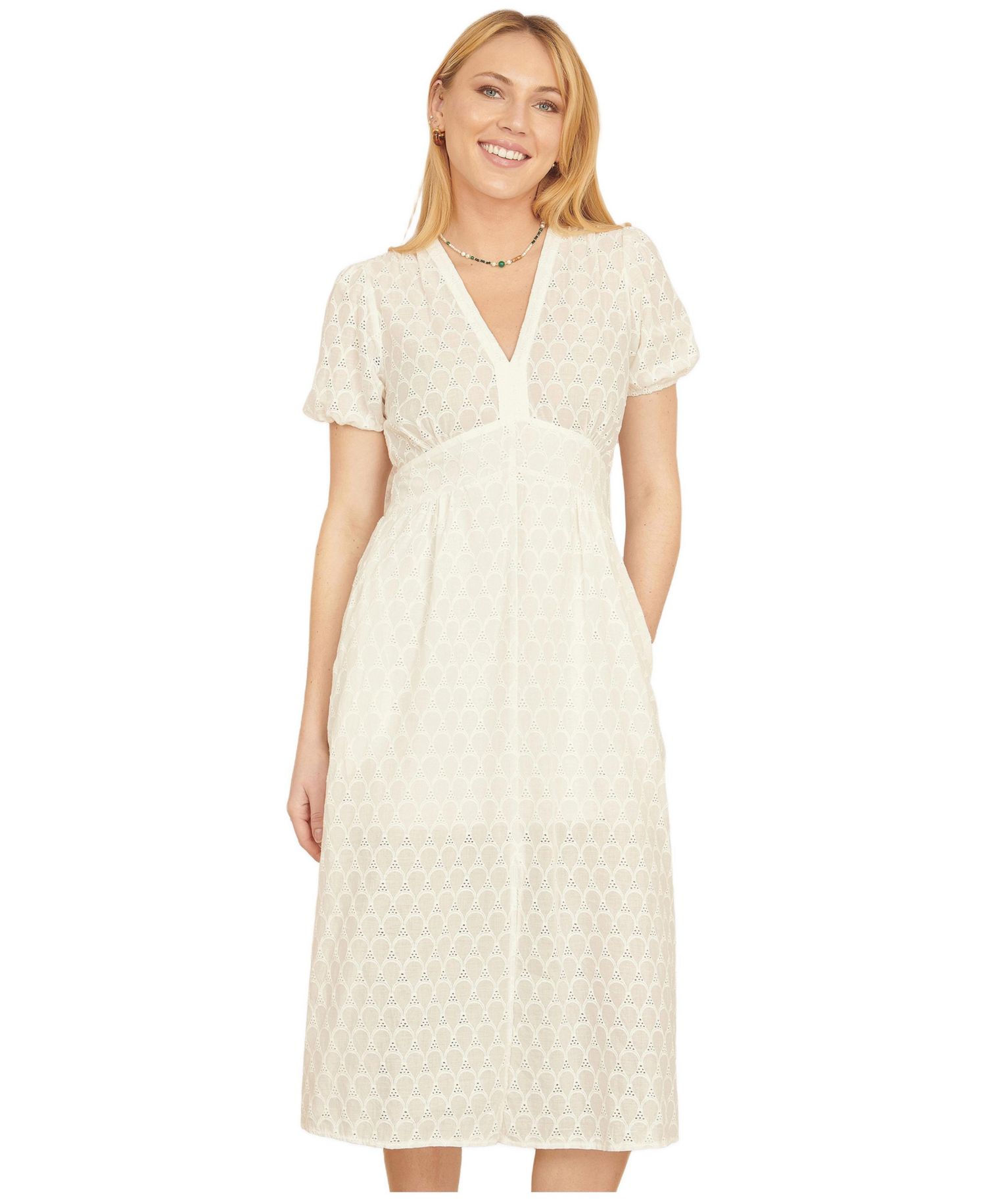 Women's Broderie Anglaise Midi Dress