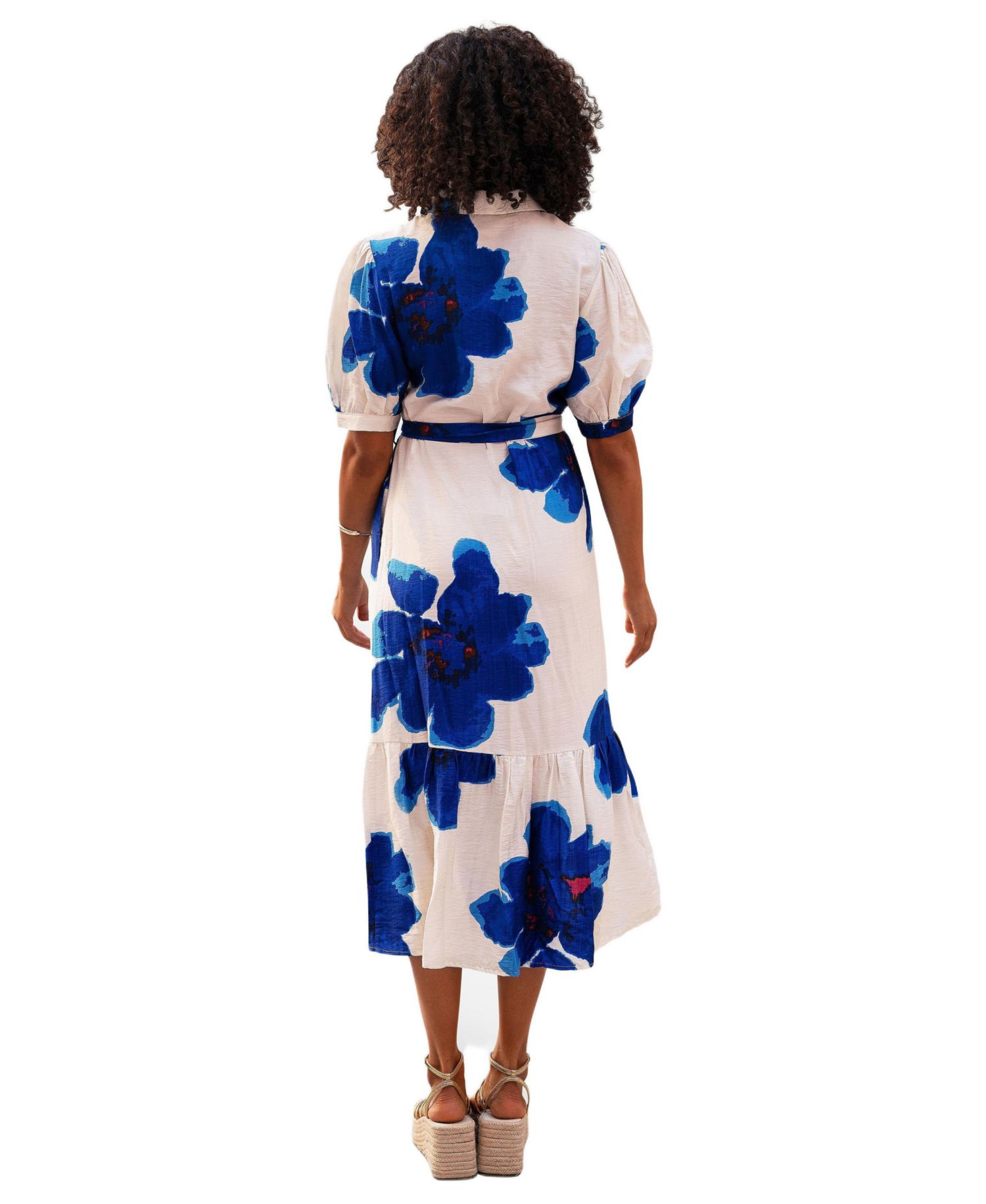 Women's Scattered Floral Shirt Dress